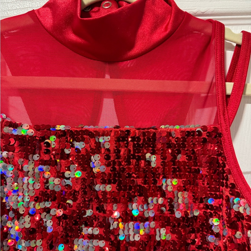 Weissman Sparkling Red Fringe Dance Costume Jazz/Tap - Picture 8 of 12